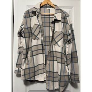 Maurices Plaid Shacket XL fleece